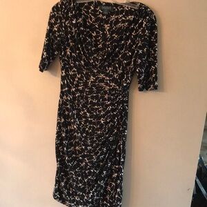 Lauren  Ralph Lauren Dress Size 2P Deep Chocolate Brown & Cream
